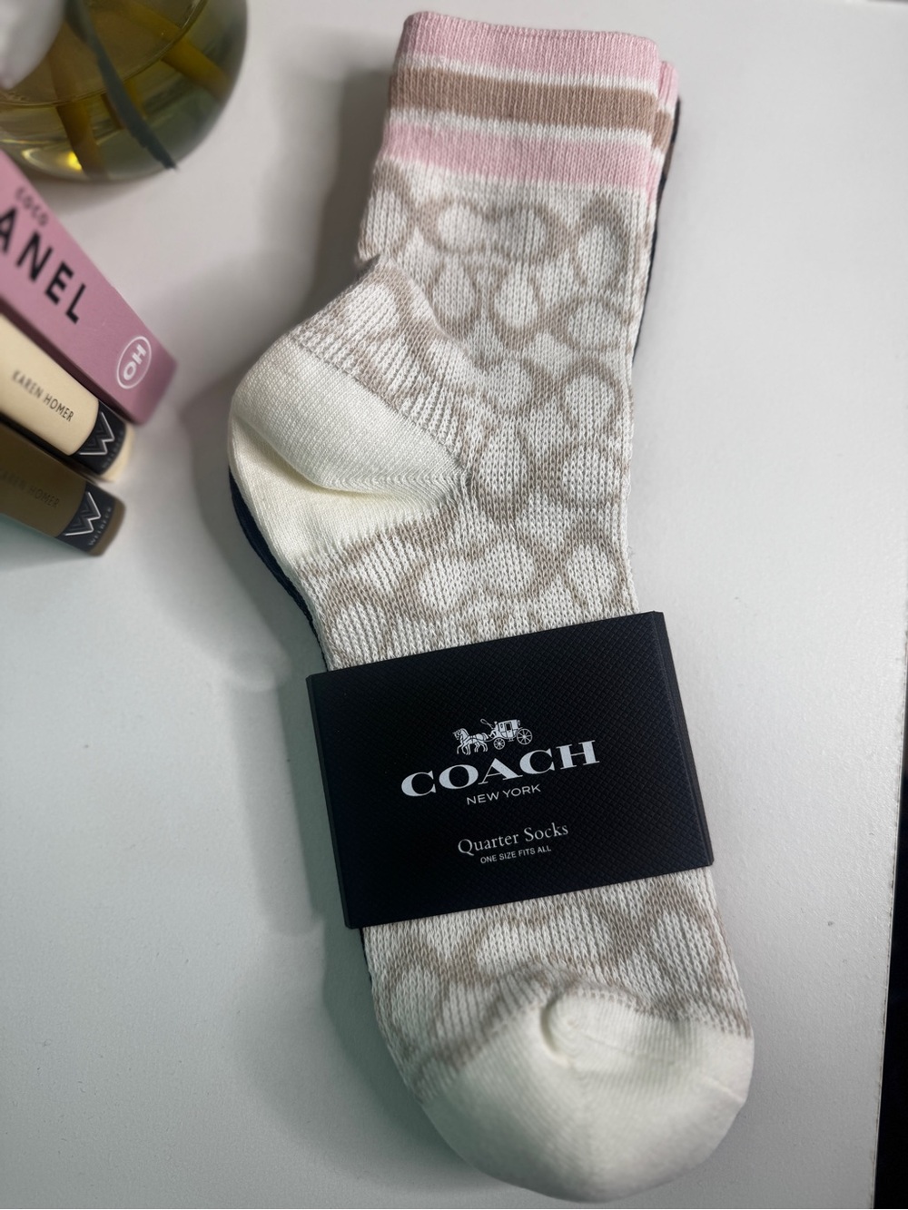 Coach Signature Quarter Socks (2 pack)